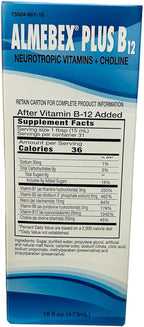 Almebex Plus B12, Vitaminas Neurotrópicas + Colina, 473 ml
