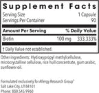ARG HiBiotin - 100 mg de Biotina - 90 Cápsulas