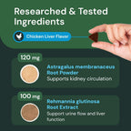 Vetriscience Veterinary Strength Kidney Health Chews – Apoyo renal equilibrado para mascotas – 60 masticables con sabor a hígado de pollo