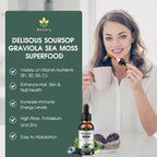 (2 Pack) Gotas Líquidas de Sea Moss con Aceite de Nigella, Soursop y Algas Irish Moss