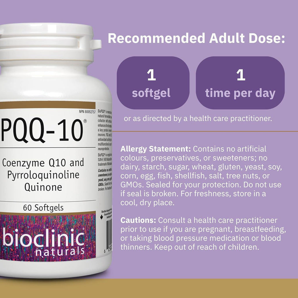 Bioclinic Naturals CerebroVital PQQ-10, 60 Cápsulas Blandas