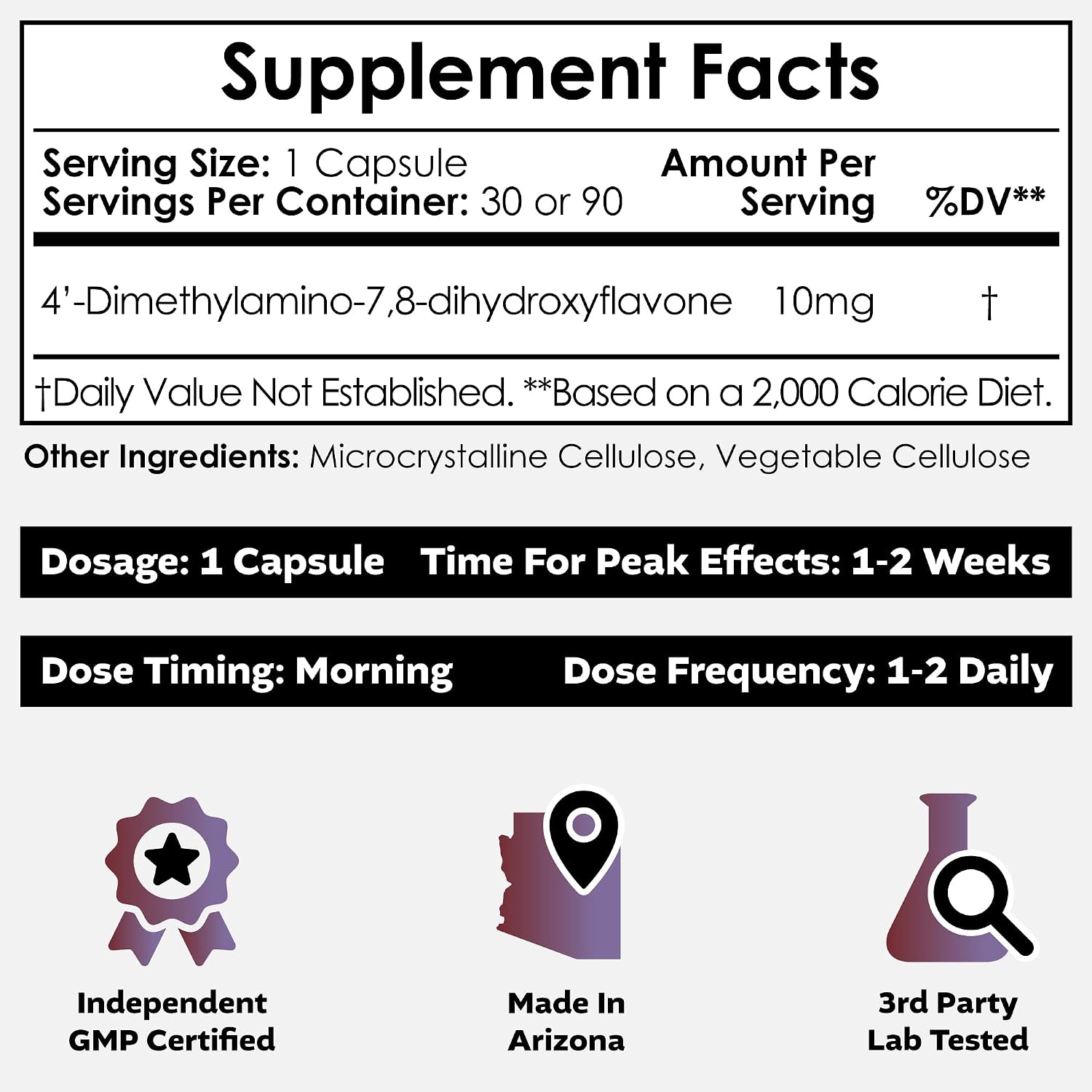 Nootropics Depot 4'-DMA-7,8-DHF 10 mg Cápsulas - 30 Unidades
