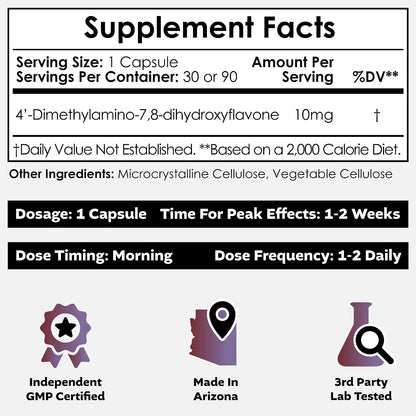 Nootropics Depot 4'-DMA-7,8-DHF 10 mg – Dosis: 10 mg por cápsula – Image 2