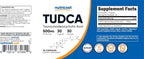Nutricost TUDCA 500mg, 30 Cápsulas (Ácido Tauroursodesoxicólico)