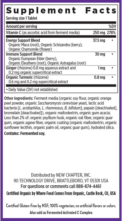 New Chapter Vitamina C Immune Defense con – Mezcla de hierbas orgánicas: Incluye jengibre, cúrcuma y otras plantas – Image 6