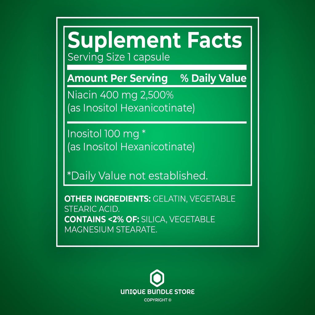 Niacina Sin Enrojecimiento 500mg – 60 Cápsulas (Pack de 2)