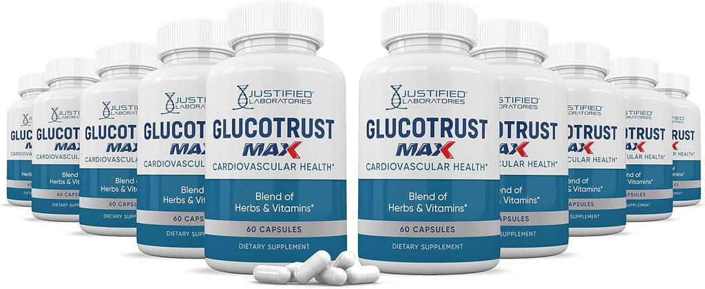 Glucotrust Max 1295mg Fórmula Natural - Complemento para el Apoyo Cardiovascular (600 Cápsulas, 10 Paquetes)
