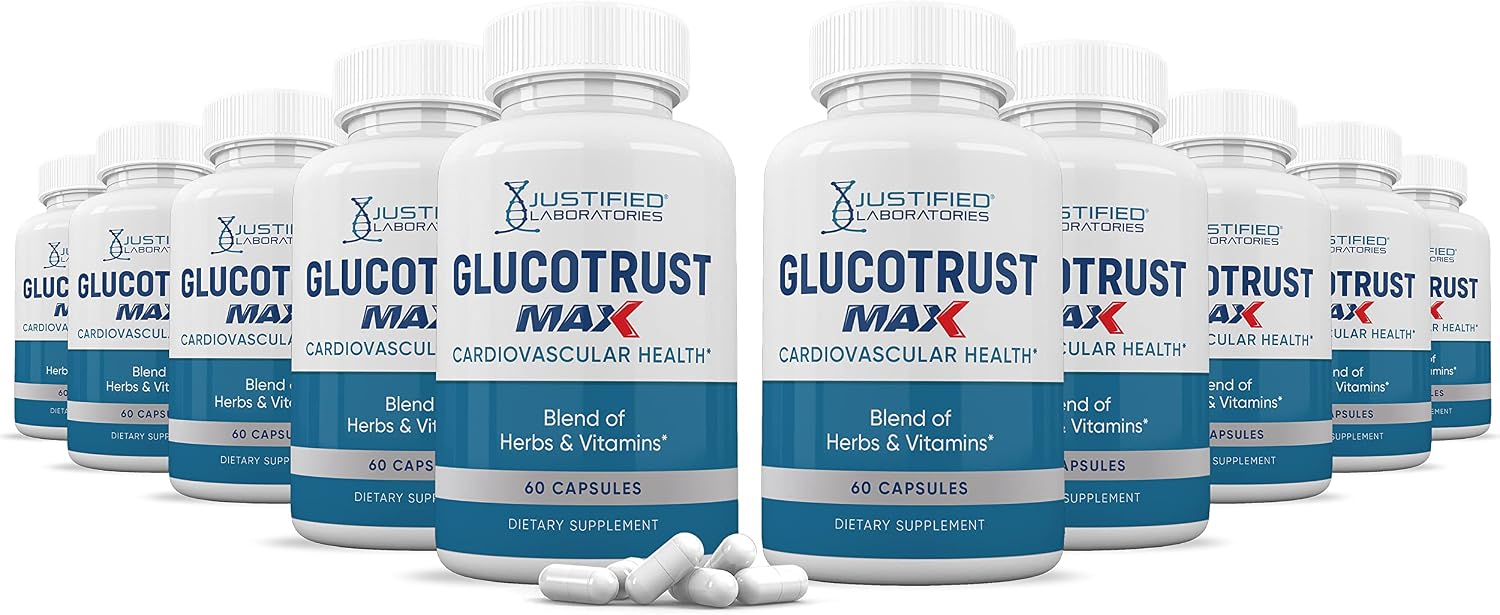 Glucotrust Max 1295mg Fórmula Natural - Complemento para el Apoyo Cardiovascular (600 Cápsulas, 10 Paquetes)