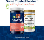 NaturVet Love Drops Plus Omegas - Suplemento para la Piel y el Pelo de Perros y Gatos - 200 Comprimidos Masticables Sabor a Mantequilla de Cacahuete