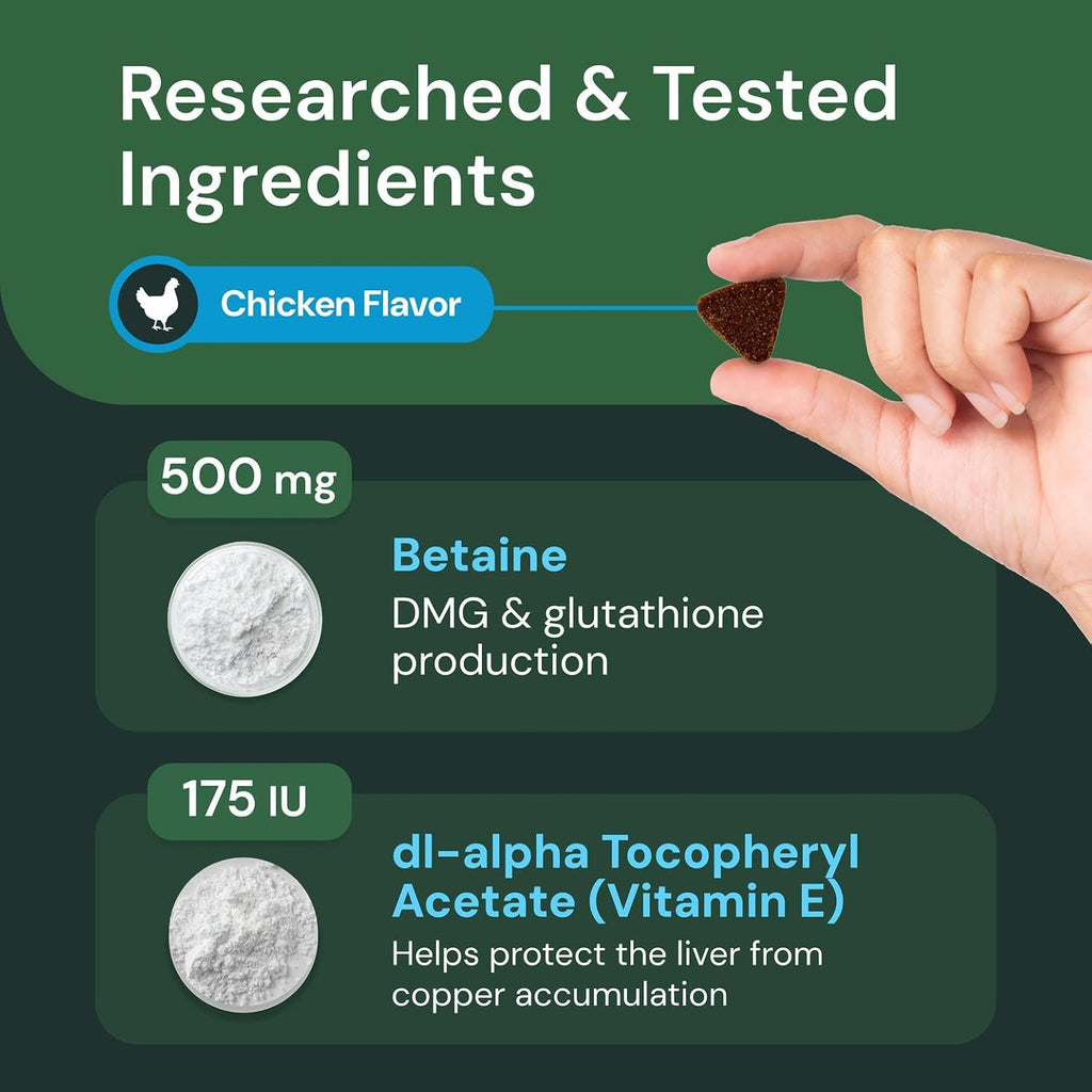 VetriScience Veterinary Strength Liver Health Chews - Suplemento Hepático para Perros, 60 Comprimidos