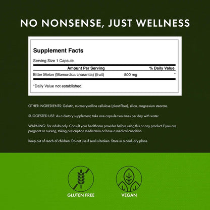 Swanson Full Spectrum Melón Amargo – Contribución al mantenimiento de niveles normales de azúcar en sangre. – Image 2
