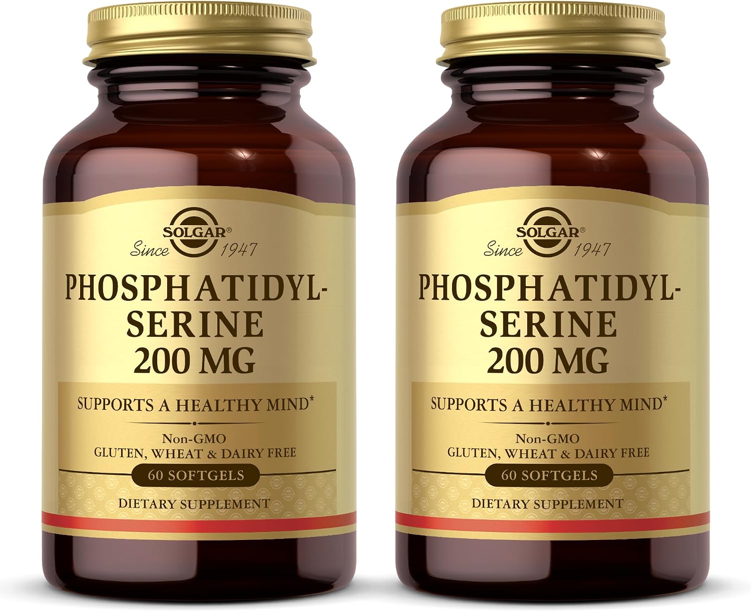 Solgar Fosfatidilserina 200 mg, 60 Cápsulas Blandas (Paquete de 2)