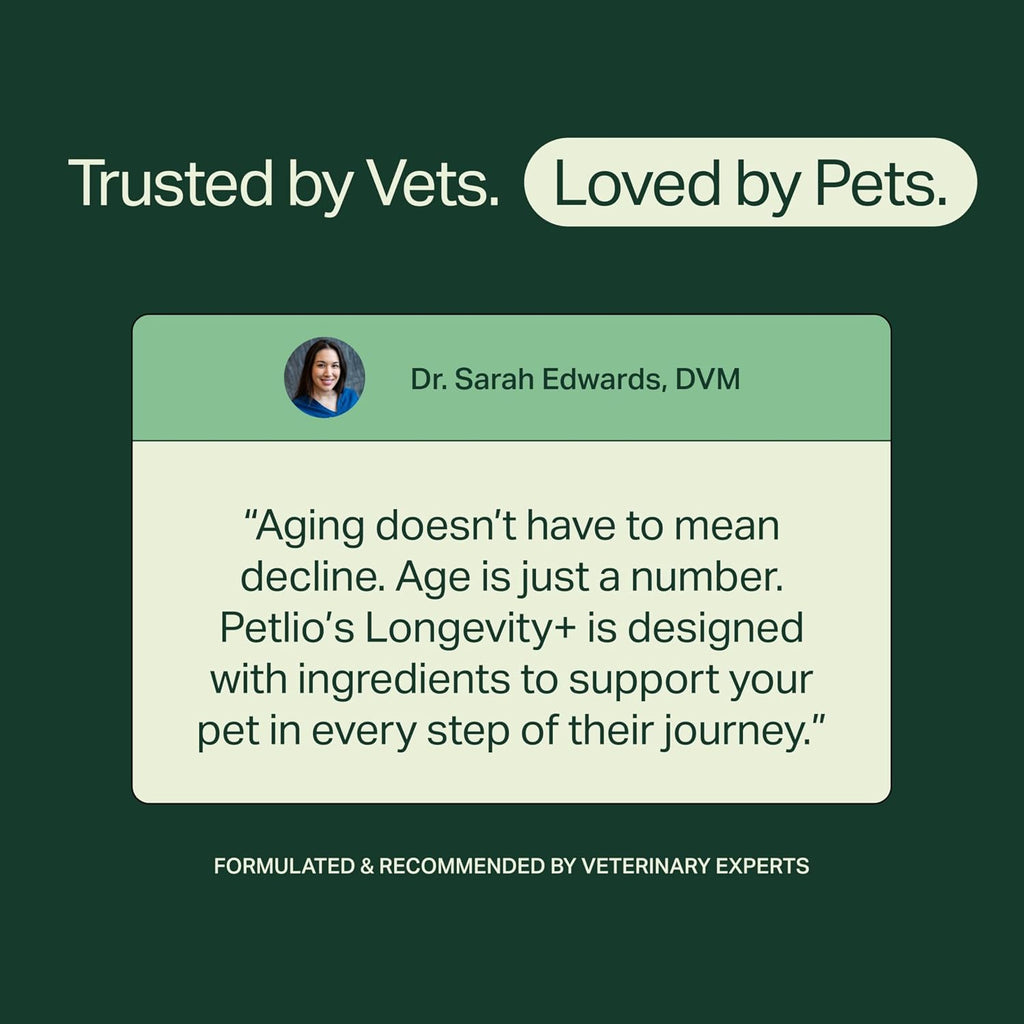 Longevity+ Suplemento para Perros Pequeños - Vitaminas y Suplementos para Articulaciones, Músculos, Inmunidad y Cognición - Formulado por Veterinarios - 30 Días