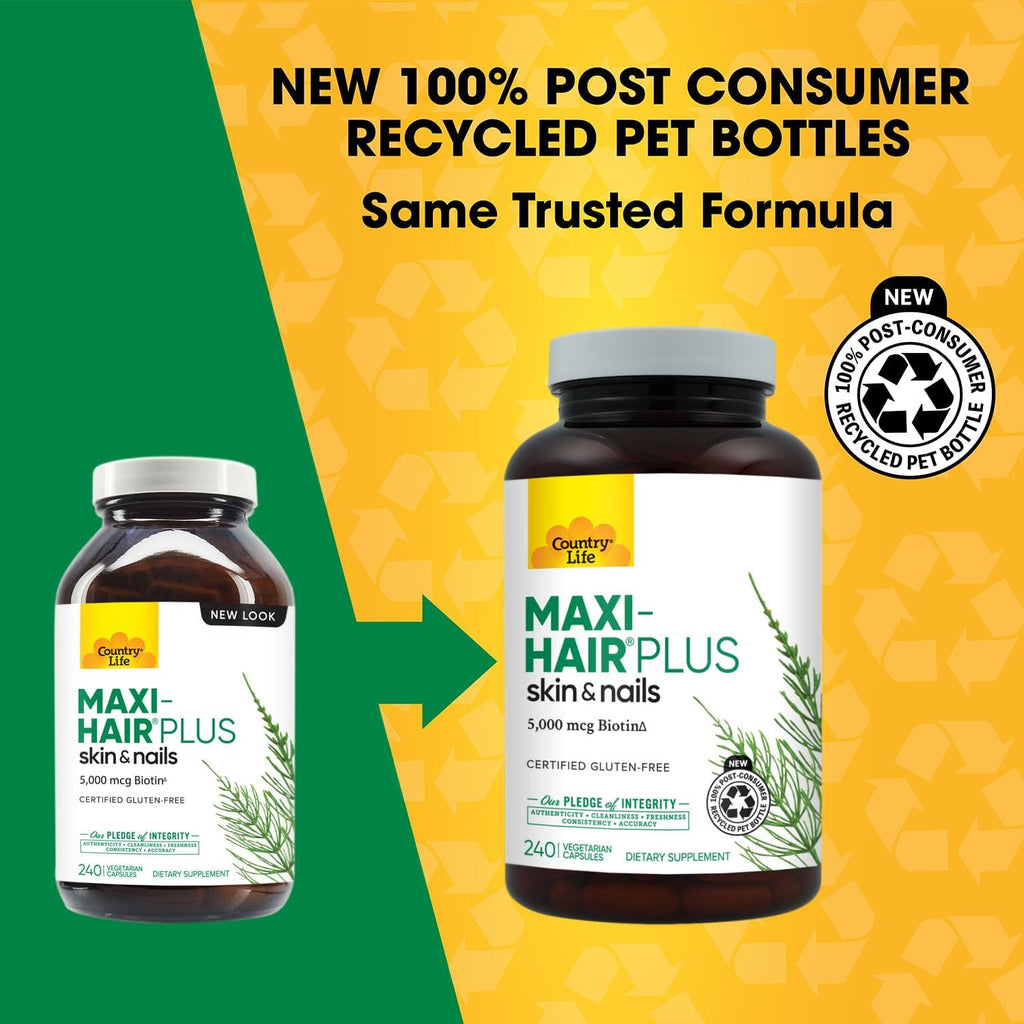 Country Life Maxi-Hair Plus Biotin - 240 comprimidos