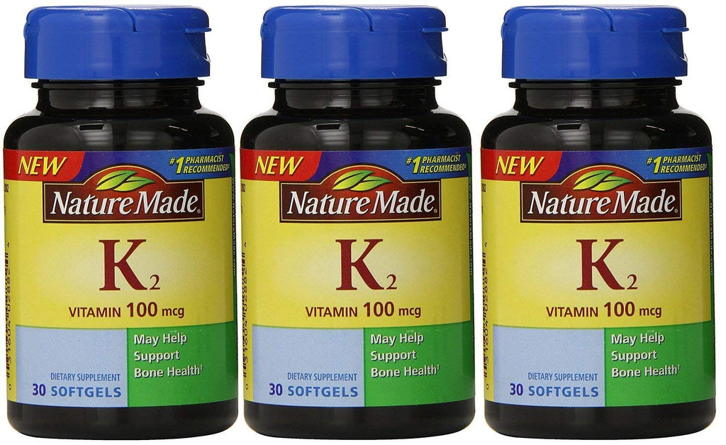 Nature Made Vitamina K2 100 mcg Cápsulas blandas 30 unidades (Paquete de 3)