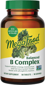 MegaFood Complejo B Equilibrado – Complejo B Completo con Metilfolato y Metilcobalamina, 90 Comprimidos