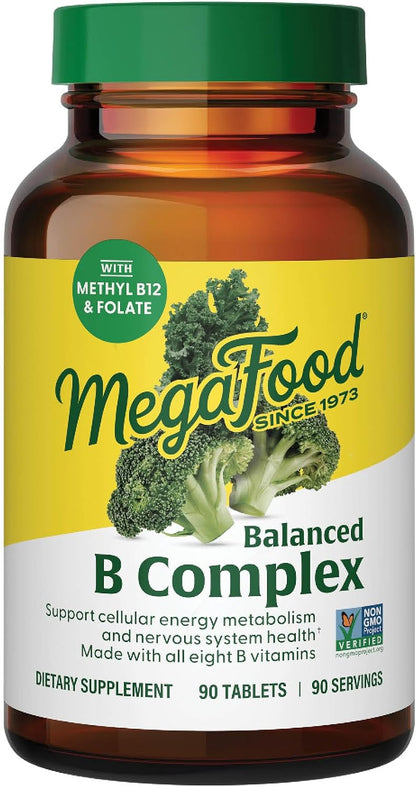 MegaFood Balanced B Complex – Complejo B Completo con Metilfolato y Metilcobalamina, 90 Comprimidos – Image 1