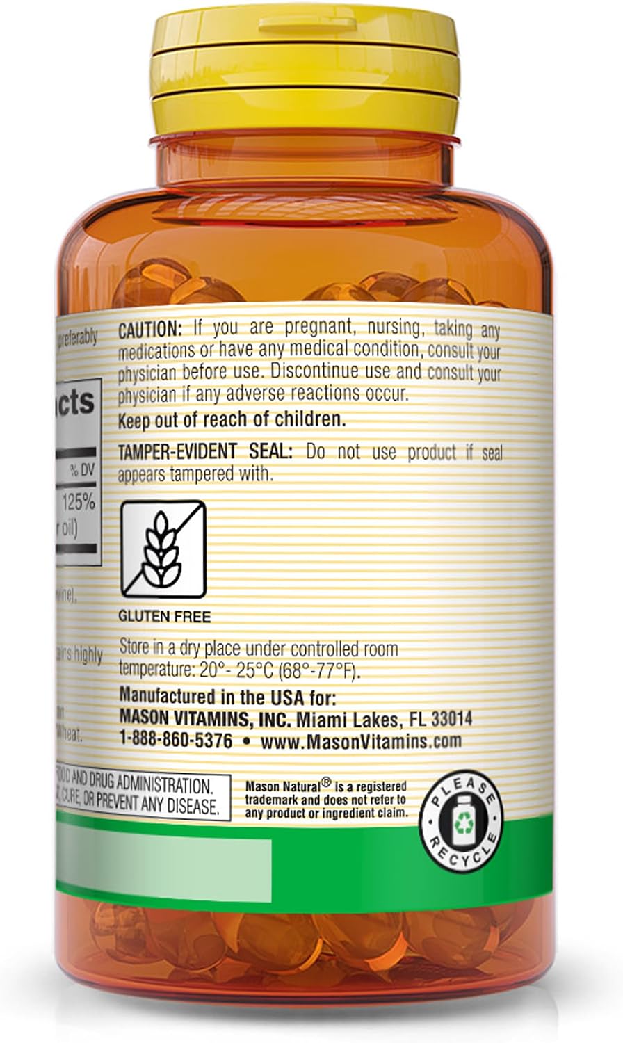 MASON NATURAL Vitamina D3 1000 UI (25 mcg) - 300 Cápsulas Blandas
