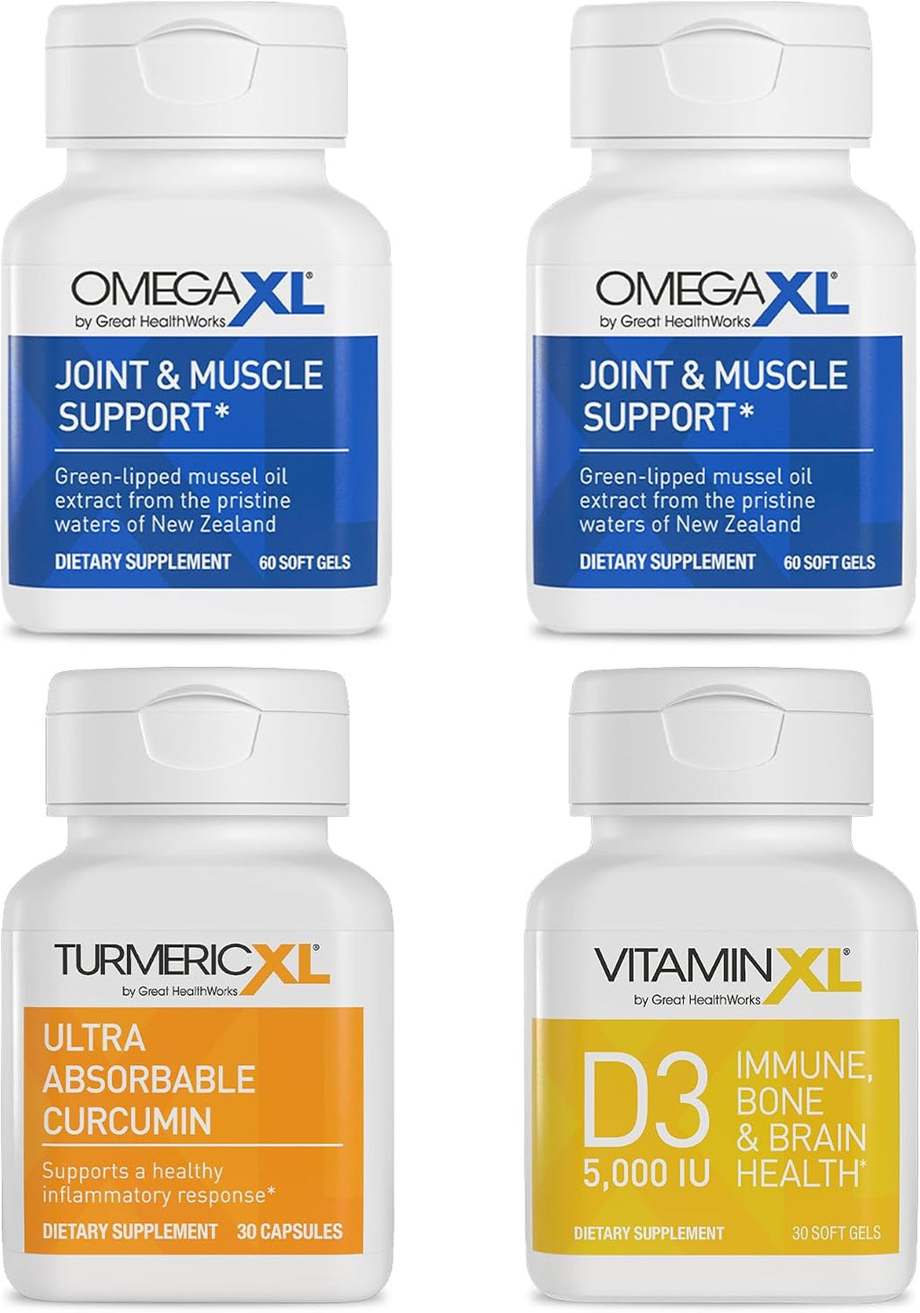 OmegaXL Immune Supporting Bundle - 2 OmegaXL + TurmericXL + Vitamina D3 (Pack de 4)