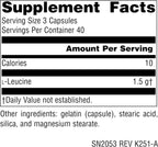 Source Naturals L-Leucine, Essential Amino Acid 500 mg - 120 Capsules