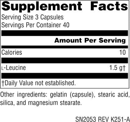 Source Naturals L-Leucina, 500 mg, 120 Cápsulas – Image 2