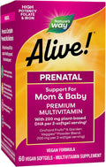 Nature's Way Alive! Complete Premium Vitaminas Prenatales, 60 Cápsulas Veganas
