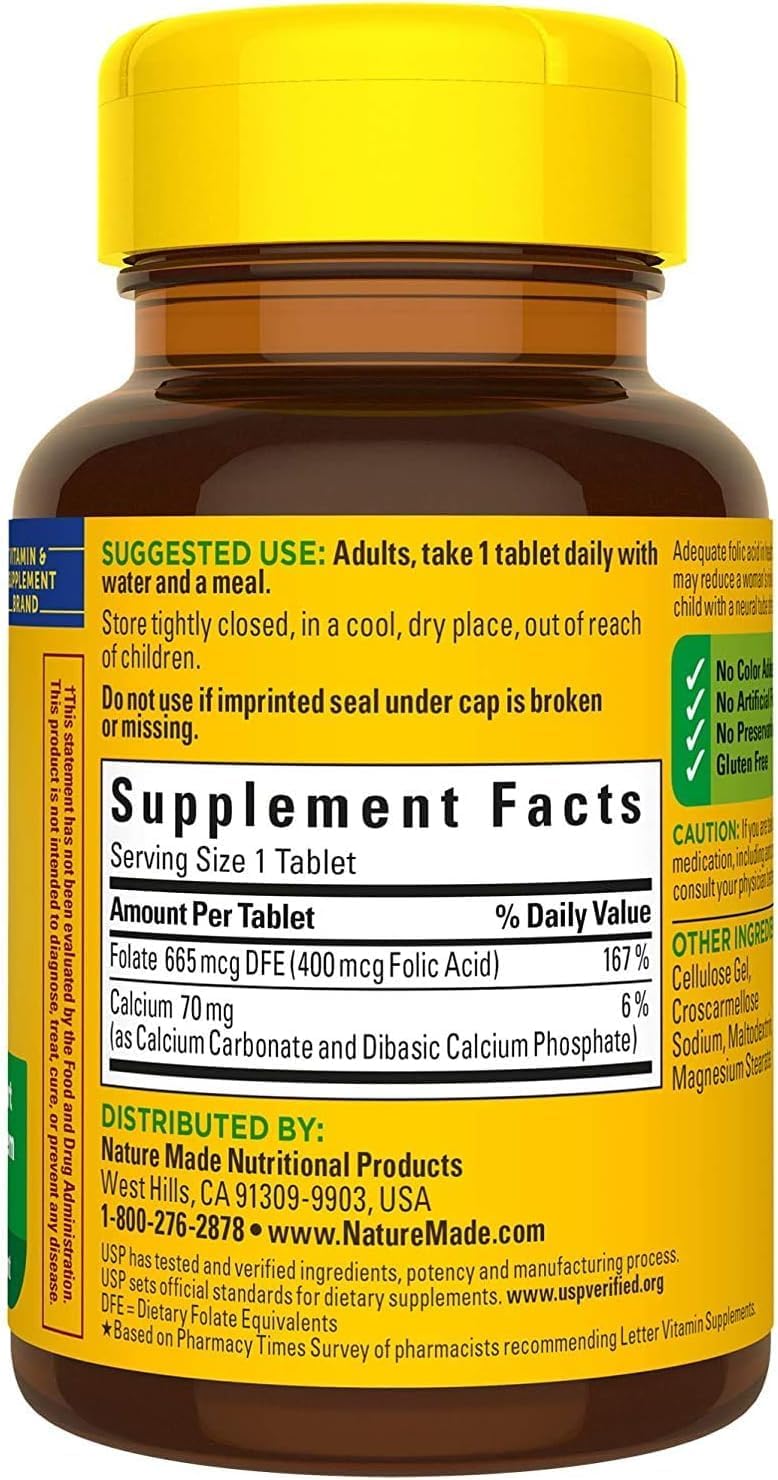 Ácido Fólico 400 mcg, 250 Comprimidos - Panihari Nature Made