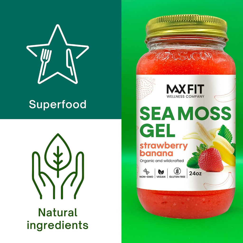 Sea Moss Gel Organic Raw Wildcrafted Gold Sea Moss Gel from Saint Lucia | 92 Vitamins and Minerals | Pure Raw Non-GMO | Vegan Superfood