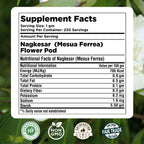 Nagkesar (Mesua Ferrea) Flower Pod Powder - Wild Harvested, Non-GMO, Steam Treated - 16 oz (1 lb)