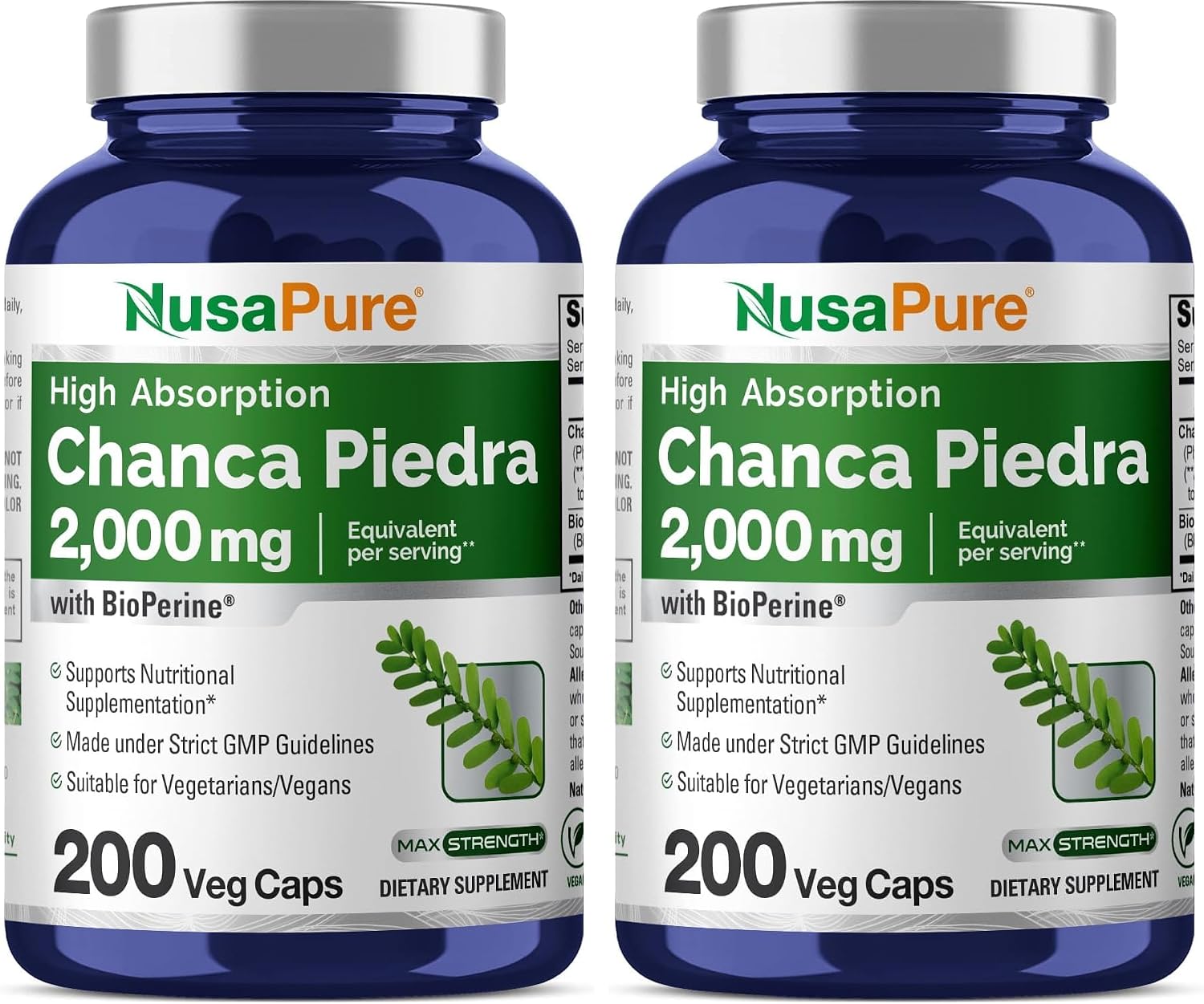 NusaPure Chanca Piedra, 200 mg, 200 Cápsulas Veganas (No OGM, Vegano)