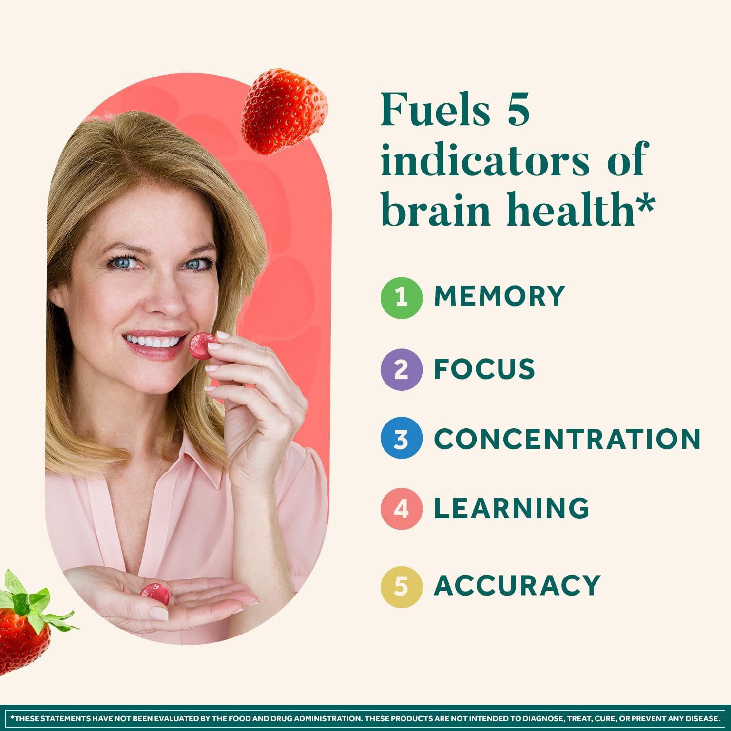 NEURIVA Original Suplemento para el Cerebro con Fosfatidilserina y Neurofactor, Sabor Fresa, 100 Gomitas (2 Envases de 50)