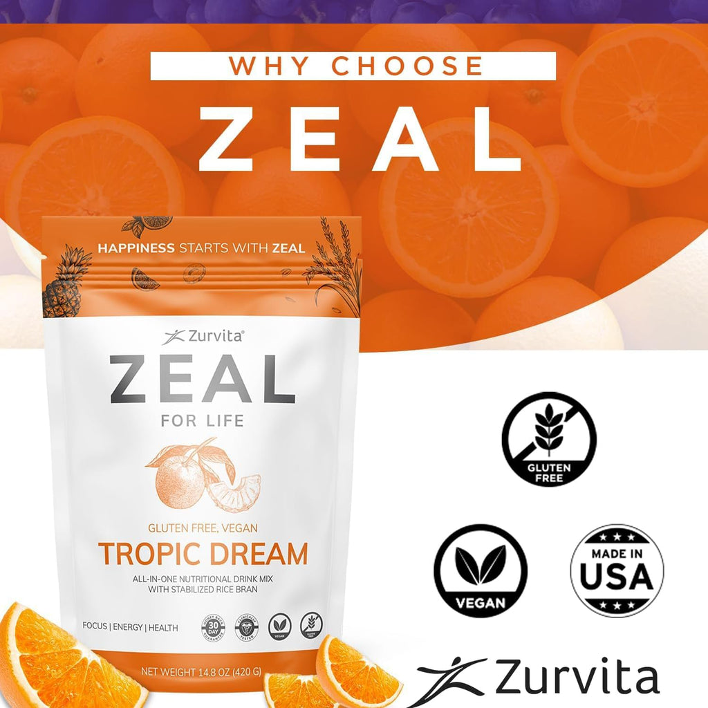 Zurvita - Zeal for Life 30-Day Wellness Bag - Sabor Tropic Dream, 420 g