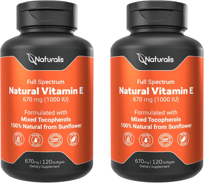 Naturalis Vitamina E de Girasol 670mg (1000 UI) con Tocoferoles Mixtos, 60 Cápsulas – Image 10