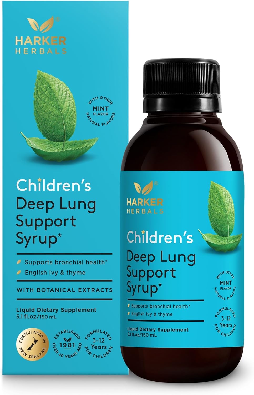 Harker Herbals Jarabe Infantil de Apoyo Pulmonar - 150 ml (30 Dosis)