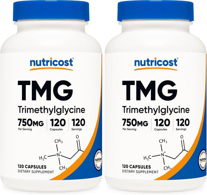 Nutricost TMG (Trimetilglicina) 750 mg, 120 Cápsulas – Image 7