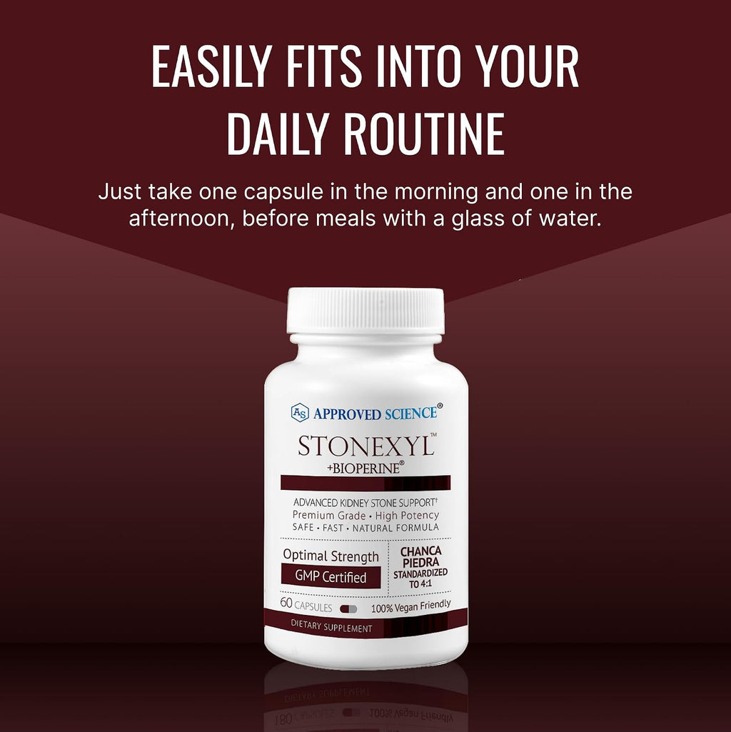 Approved Science Stonexyl - Apoyo Herbal para la Salud Renal - 360 Cápsulas - Chanca Piedra - Alta Absorción - Vegano
