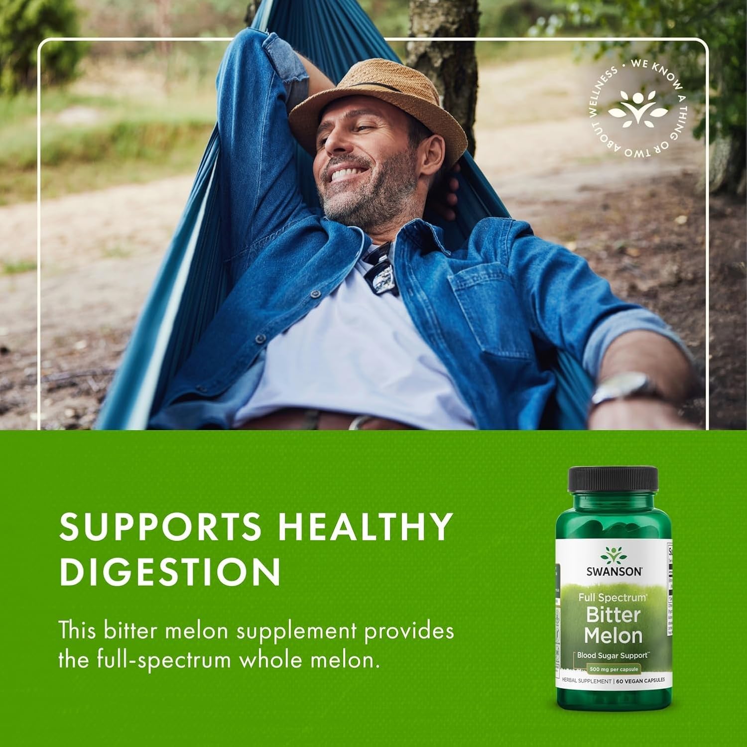 Swanson Full Spectrum Melón Amargo (Momordica) 500 mg 60 Cápsulas