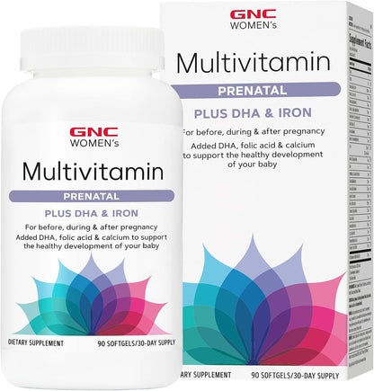 GNC Women's Prenatal Multivitamin con DHA y Hierro - 90 Cápsulas Blandas – Image 1