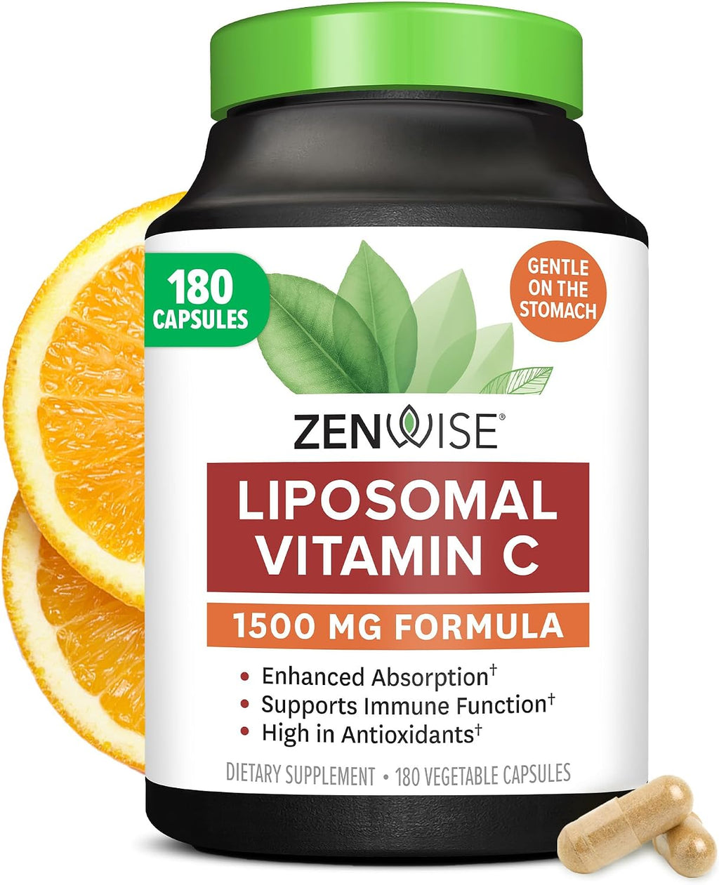 Zenwise Health Vitamina C Liposomal con Absorción Mejorada - 1500 mg, 180 Cápsulas