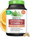 Zenwise Health Vitamina C Liposomal con Absorción Mejorada - 1500 mg, 180 Cápsulas