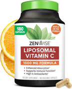 Zenwise Health Vitamina C Liposomal con Absorción Mejorada - 1500 mg, 180 Cápsulas