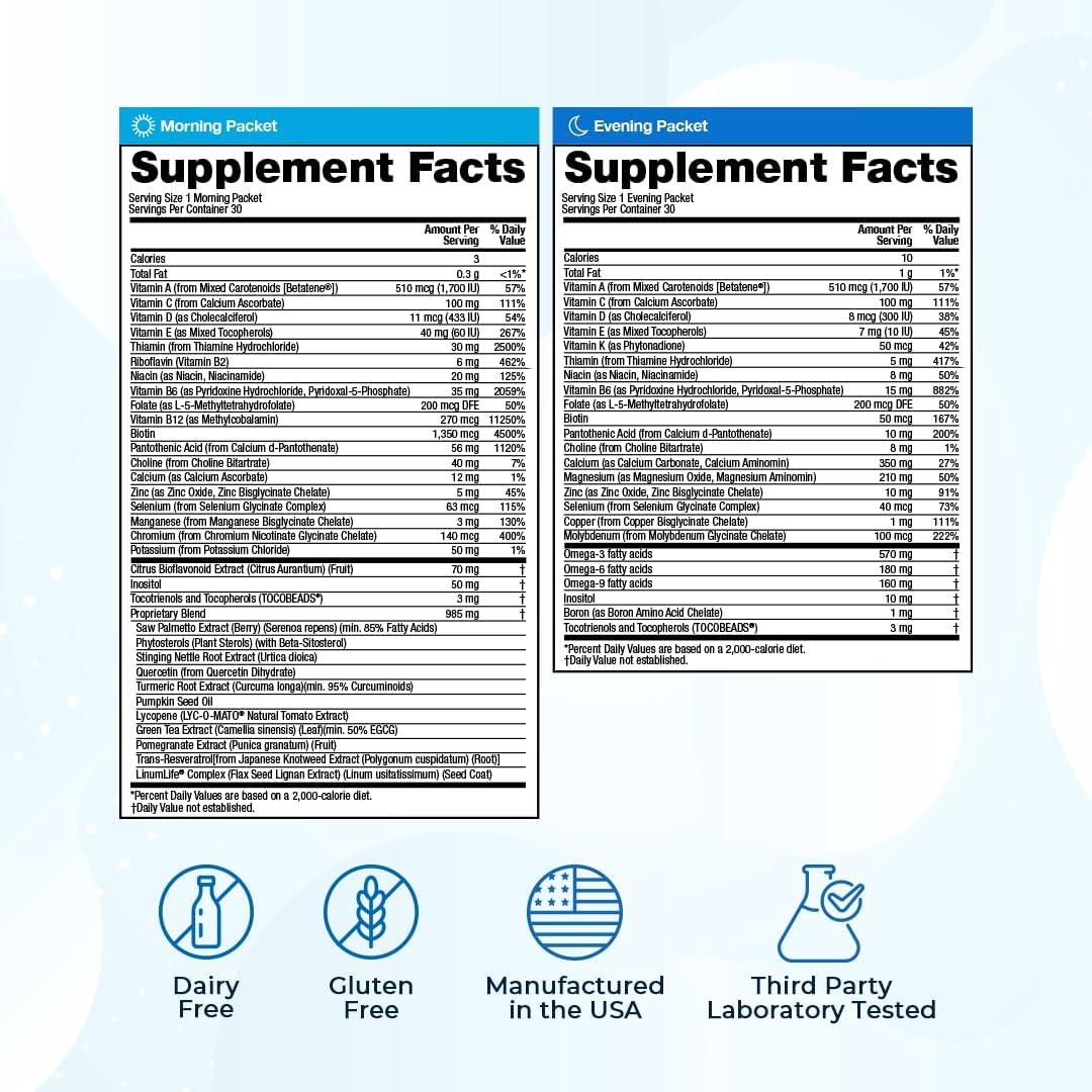 VitaMedica Multivitamínico para Hombres con Apoyo Prostático | Vitaminas, Minerales, Omega-3 y Saw Palmetto | Caja de 30 Sobres Diarios | Energía y Sueño Naturales