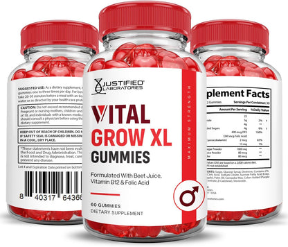 Justified Laboratories Vital Grow XL Gummies – Vitamina B12: esencial para la energía y la salud neurológica. – Image 7