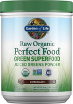 Garden of Life Raw Organic Perfect Food Green Superfood Juiced Greens Powder - Chocolate, 60 Raciones