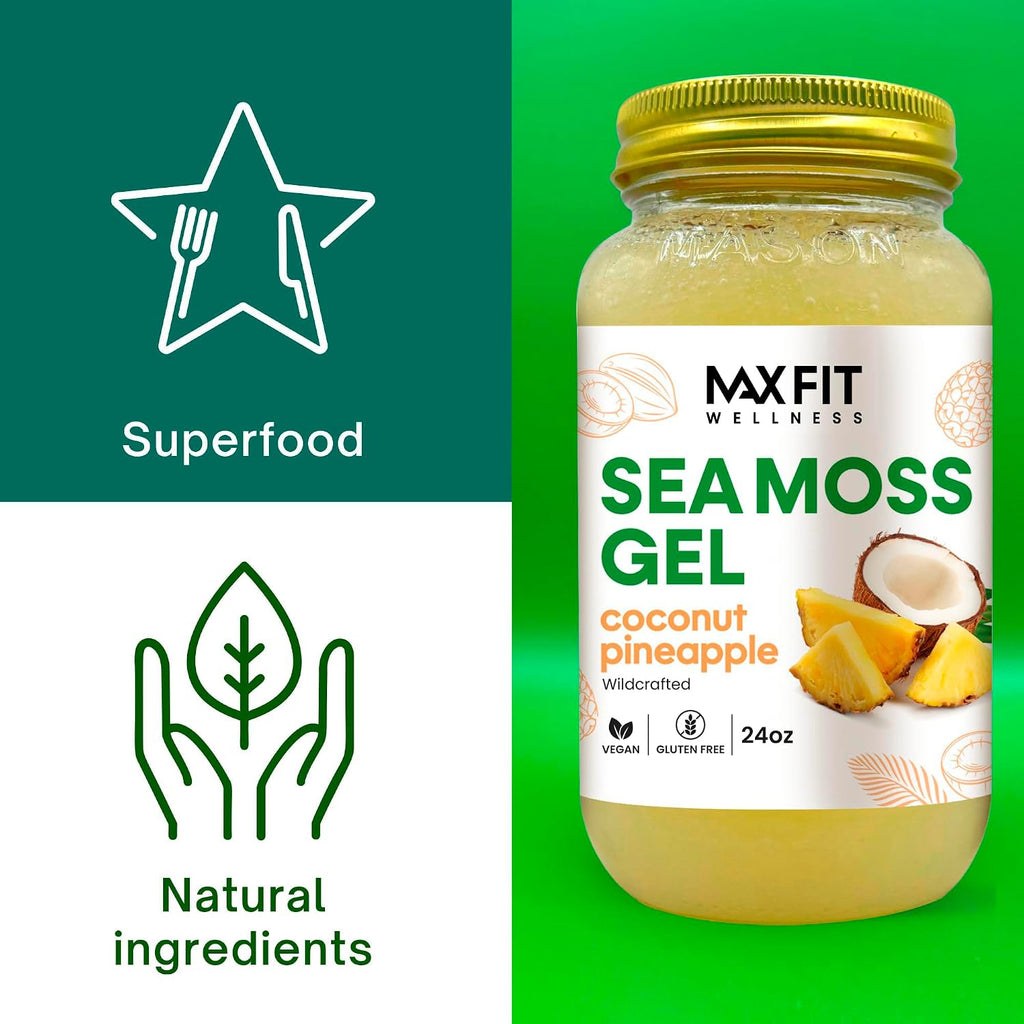 Gel de Musgo Marino (Sea Moss) Raw Coco y Piña - 24oz - Wildcrafted de Saint Lucia