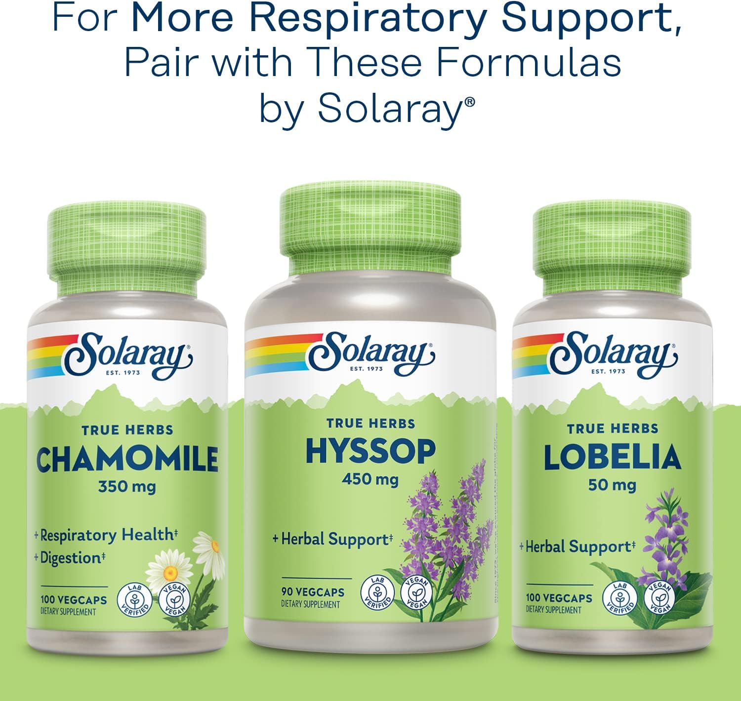 SOLARAY Hojas de Gordolobo 330mg – Apoyo Respiratorio – 100 Cápsulas Vegetales (Pack de 2)