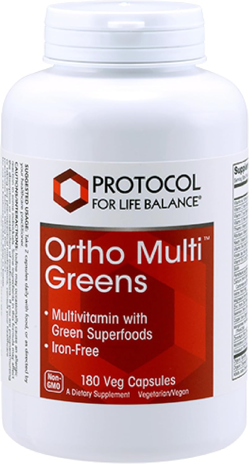 PROTOCOL FOR LIFE BALANCE Ortho Multi Greens - Multivitamínico con Superalimentos Verdes - 180 Cápsulas Veganas
