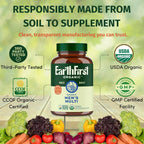 EarthFirst Organic Men’s Multi Once Daily - Multivitamínico Completo con 19 Vitaminas y Minerales, Vegano, No-GMO, 60 Comprimidos