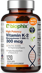 biophix Vitamina K2 MK-7 300mcg, 60 Cápsulas Veganas