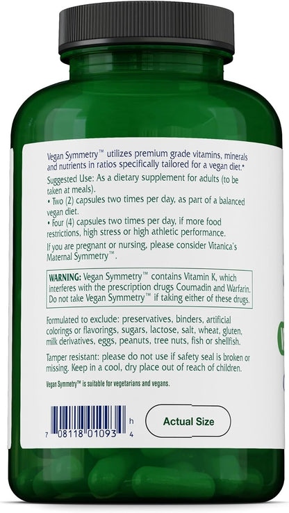 Vitanica Vegan Symmetry, Multivitamínico – Energía y vitalidad: Las vitaminas del grupo B, incluyendo el folato – Image 3